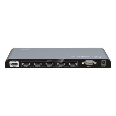 Switch Conmutador HDMI de 5 entradas a 1 salida / 4K @ 60Hz / HDMI 2.0 / HDCP 2.0 / HDMI 3D / Soporta audio estándar, DSD (Direct Stream Digital) y HD (HBR) / Diferentes modos de conmutación, Manual, Control Remoto y RS232. - Imagen 4