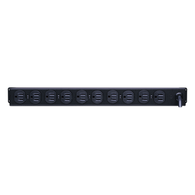 PDU Básico Para Distribución de Energía, Con 10 Tomas NEMA 5-15R Traseras, 1UR, 15 Amp, 120 Vca