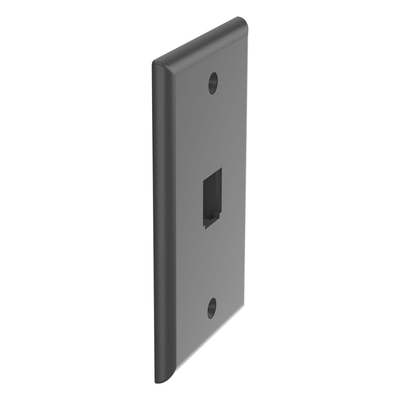 Placa de Pared Vertical Clásica, Salida Para 1 Puerto Mini-Com, Color Negro - Imagen 5