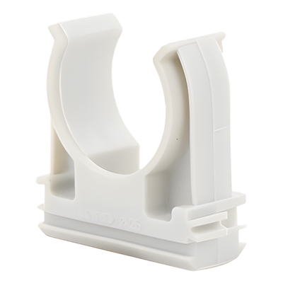 Soporte de presión (Abrazadera), PVC Auto-extinguible, abierto para tubería de 25 mm - Imagen 4
