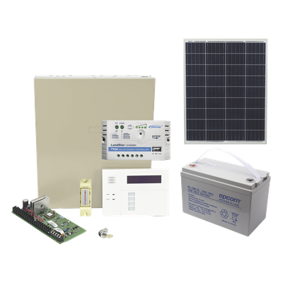Kit de panel de alarma con alimentación solar, controlador de carga y batería para sitios sin energía eléctrica