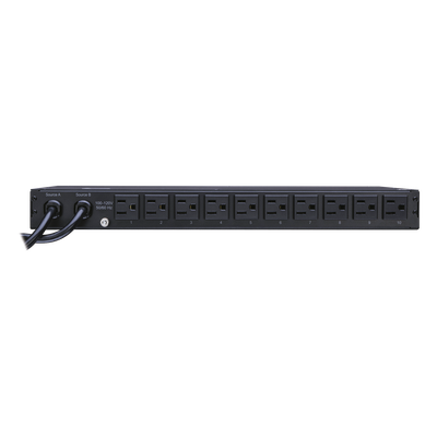 PDU ATS (Fuente Redundante Auto-transferible) Medible, Para Distribución de Energía, 2 Entradas 120 Vca NEMA5-15P, Con 10 Salidas NEMA 5-15R, Horizontal 19in, 1UR - Imagen 3
