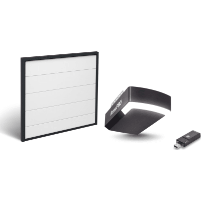 KIT COMPLETO Incluye /Puerta D/ Garage / APDOORL 16x8 Pies / Lisa Linea Central / Color blanco / Insulada / Interfase ACCESSWIFI / Motor FS1000M / 1/2HP / Fuerte/Silencioso/Luz LED/Motor DC .