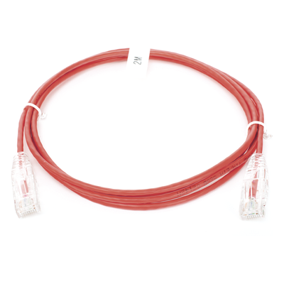 Cable de Parcheo Slim UTP Cat6 - 2 Metros (6.56 Pies) Rojo Diámetro Reducido (28 AWG) - Imagen 3
