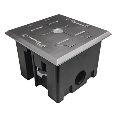 Caja de Piso con Tapa Abatible de Aluminio para| Energía + Voz/Datos para uso en Interior - Imagen 4