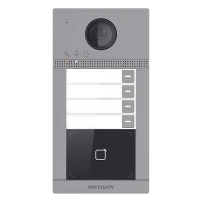 Videoportero IP 2 Megapixel / Llamada y Apertura Remota desde App Hik-Connect (Requiere monitor )/ PoE / Exterior IP65 + Antivandalico IK08 / 4 Departamento / Apertura con Tarjeta / Soporta 2 Puertas y hasta 6 Monitores - Imagen 3