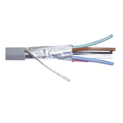 Bobina de 305 m (1000 ft) / Cable para Alarma 6x22 AWG / Blindado / CMR / Gris