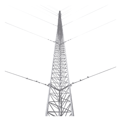 Kit de Torre Arriostrada de Piso de 45 m Altura con Tramo STZ45G Galvanizada por Inmersión en Caliente (No incluye retenida).