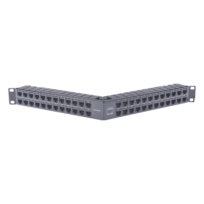 Patch Panel Z-MAX de 48 Puertos, Blindado, Modular (Vacío), Angulado, 1UR