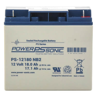 Batería 12V, 18AH, Para Respaldo, Tecnologías AGM/VRLA, Diseño De Vida Útil 5 Años, Terminales Tipo NB2, Listada UL, Libre De Mantenimiento