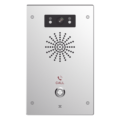Video Intercomunicador IP / 2 Líneas SIP / Cámara 2MP 1080p / 2 Relevadores / ONVIF / IP65 e IK10 / PoE 802.3af / Audio HD / Visión Nocturna IR / -40°C a 70°C