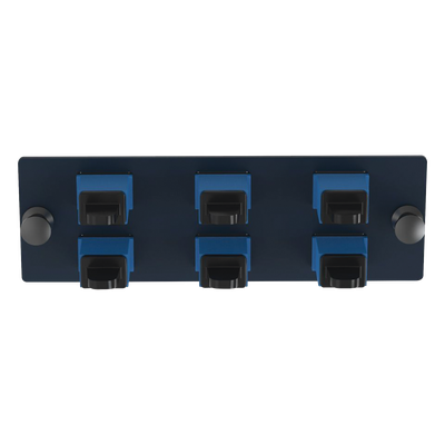 Placa Acopladora de Fibra Óptica FAP, Con 6 Conectores SC Simplex (6 Fibras), Para Fibra Monomodo OS1/OS2, Color Azul - Imagen 3
