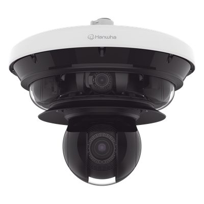 Cámara IP Multisensor 34MP (4 sensores 4K) con lentes motorizados / PTZ 2 MP 40X / Hasta 2 tarjetas MicroSD de 512GB / WDR de hasta 150dB / IP66 / IK10 / autoseguimiento / Inteligencia artificial para eventos