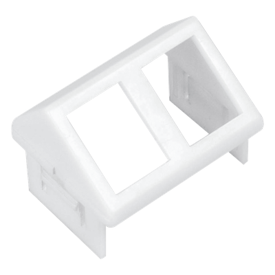 Adaptador para Placa de Pared CT, de Dos Salidas, Angulado, Color Blanco