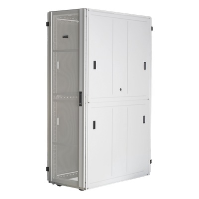 Gabinete para Centros de Datos / 42 UR / 600 mm (23.6 in) Ancho / 1200 mm (47.2 in) Profundidad / Acero / Puertas Perforadas 80% / Blanco
