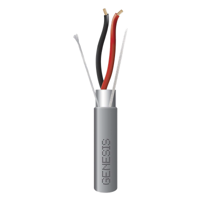 Bobina de 305 m (1000 ft) / Cable para Alarma 2x16 AWG / Blindado / Riser / Gris