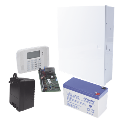 Kit de panel de alarma VISTA-48LA con gabinete, transformador y batería de respaldo de 9 Ah