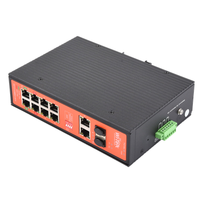 Switch PoE Industrial No administrable / Puertos 1-2 PoE 802.3 af/at y PoE 24 Vcc Pasivo 30W / Puertos 3-4 PoE 802.3 af/at/bt Hasta 60W / Puertos 5-8 PoE 802.3 af/at Hasta 30W / Los 8 puertos son Gigabit + 2 SFP combo / Presupuesto 300W - Imagen 5