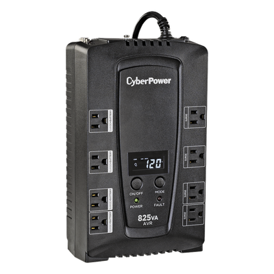 UPS de 825 VA/450 W, Topología Línea Interactiva, Entrada 120 Vca NEMA 5-15P, Tipo Gabinete Compacto, Con 8 Tomas NEMA 5-15R