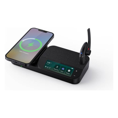 Auriculares Yealink BH71 Workstation Mono con pantalla táctil de 3"/Bluetooth 5.3/Cancelación de ruido con 4 micrófonos/Hub USB/Carga inalámbrica para dispositivos móviles - Imagen 3