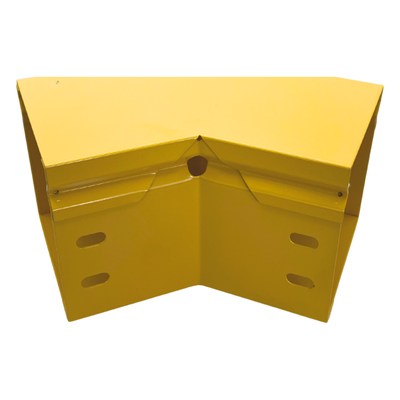 CHFIBER Curva Horizontal de 45° de Aluminio para Fibra Óptica, 4" de Peralte, 4" de Ancho y Radio de 8", con Pintura Epóxica Amarilla, Incluye Tapa, un Par de Coples y Tornillería - Imagen 4