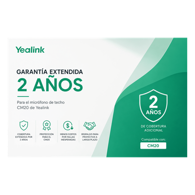 Garantia Extendida de 2 años para Microfono de Techo CM20 de Yealink