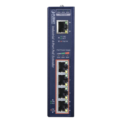 Extensor Industrial PoE, Entrada PoE 802.3 bt y 4 Puertos de Salida Gigabit 802.3 af/at - Imagen 3
