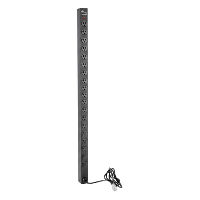 PDU Vertical para Rack con 18 Tomas NEMA 5-15R, 15A, 1.22 m (48 in) de Altura, Acero Color Negro