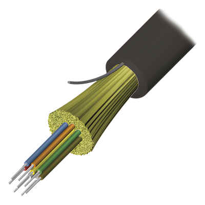 Cable de Fibra Óptica de 6 Hilos, Interior/Exterior, Tight Buffer, No Conductiva (Dieléctrica), Plenum, Monomodo OS2, 1 Metro (3.28 Pies)