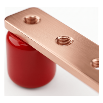 Barra Distribución Tierra Rack 19 in / Cobre 100% / 550A / Aisladores Rojos / 0.64 cm (0.25 in) / J-STD-607-A - Imagen 4