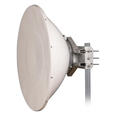 Antena Direccional de Alto Rendimiento / 35.5 ± 1 dBi  / 4 ft / 5.9-7.125 GHz / Conectores RP-SMA / Alto Aislamiento al Ruido / Fácil Montaje y herraje de acero inoxidable /  Radomo Incluido