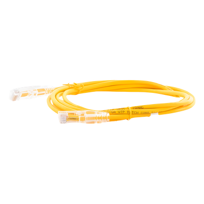 Cable de Parcheo Slim UTP Cat6A - 2 Metros (6.56 Pies) Amarillo, Diámetro Reducido (28 AWG) - Imagen 3