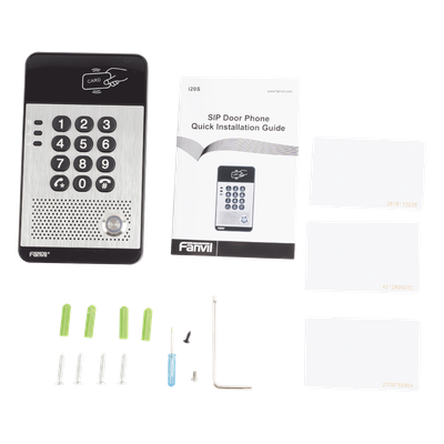 Audio Portero IP con 2 líneas SIP, relevador integrado, teclado numérico y lectora de tarjetas RFID para control de acceso, PoE - Imagen 9