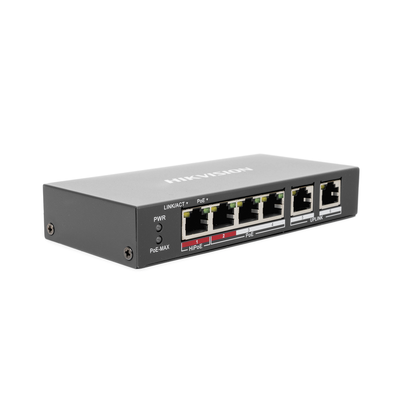 Switch PoE+ / No Administrable / 3 Puertos 10/100 Mbps 802.3 af/at (30 W) + 1 Puerto 10/100 Mbps Hi-PoE (60 W) / 2 Puertos 10/100 Mbps Uplink / Modo Extendido hasta 300 Metros / 60 W - Imagen 4