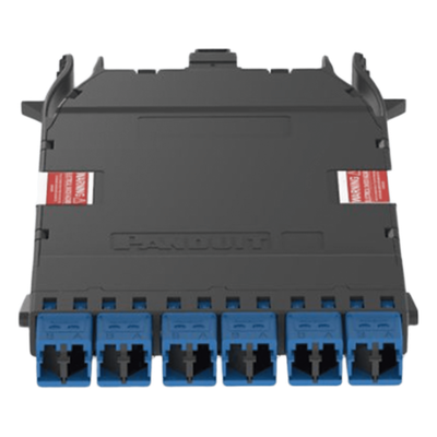 Cassette HD Flex Para 12 Fibras Monomodo OS2, de MPO a 6 Conectores LC Duplex, Color Azul
