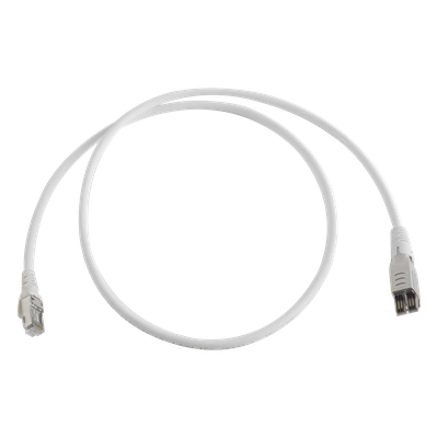 Patch Cord TERA Cat6A 1/10G Ethernet, de 4 Pares y Conector Modular, LS0H, Color Marfil, 1 Metro (3.28 Pies)