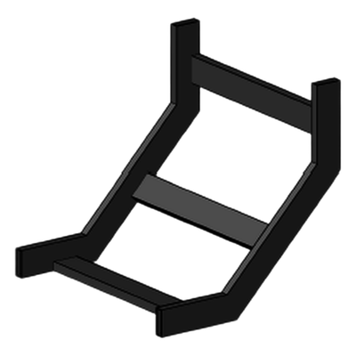 Curva vertical interior epoxica para charola tubular de 4" de ancho, incluye cople y tornillería 