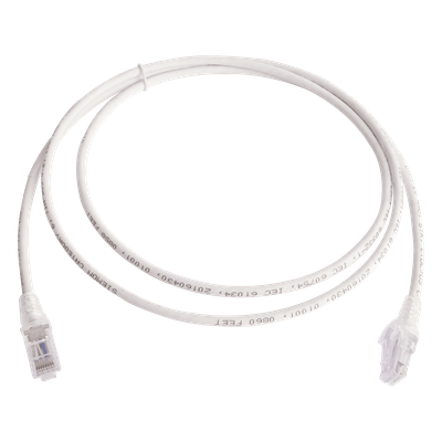 Patch Cord MC6 Modular Cat6 UTP, CM/LS0H, 1.52 Metros (5 Pies), Color Blanco, Versión Bulk (Sin Empaque Individual)