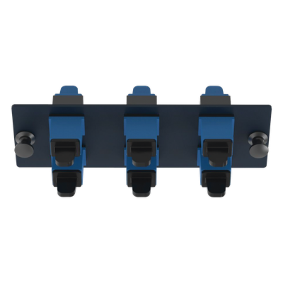 Placa Acopladora de Fibra Óptica FAP, Con 6 Conectores SC Simplex (6 Fibras), Para Fibra Monomodo OS1/OS2, Color Azul