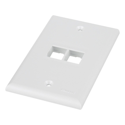 Placa de Pared Vertical, Salida Para 2 Puertos Keystone, Color Blanco - Imagen 4