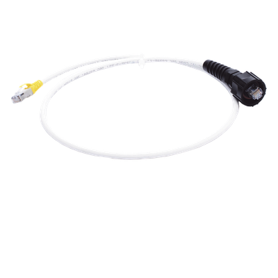 Patch Cord Reforzado Industrial (Ruggedized), Cat6A Blindado S/FTP, CM/LS0H, 0.91 Metros (3 Pies)