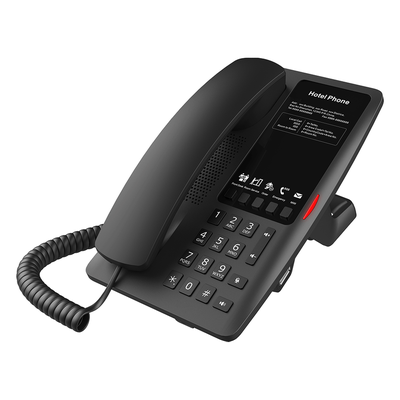 Teléfono IP Hotelero / 2 Líneas SIP / 5 Teclas Programables / Puerto USB-A de Carga / PoE 802.3af / Ethernet 10/100 / Audio HD Manos Libres - Imagen 4
