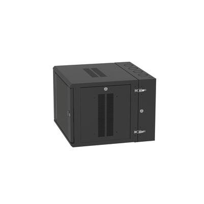 Gabinete PanZone de Montaje en Pared, de 19in, Puerta con Ventana de Seguridad, 9 UR, 635mm de Profundidad, Color Negro - Imagen 4