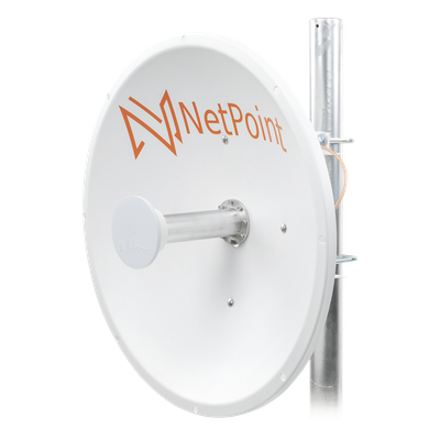 Antena Direccional de alto rendimiento / diámetro  de 60 cm / 4.9-6.4 GHz / Ganancia 30 dBi / SLANT de 45 ° y 90 ° / Ideal para 30 km / Conector N-Hembra / Montaje  y jumpers incluidos.
