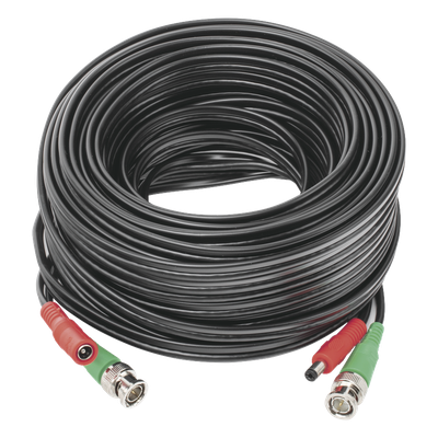 Cable Coaxial (BNC RG59) + Alimentación / SIAMES / 20 Metros (65.62 Pies) / Aleación Cobre + Aluminio CCA / Para Cámaras 4K / Uso Interior y Exterior