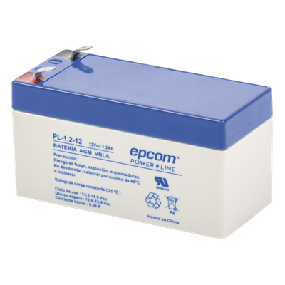 Batería 12 Vcc / 1.2 Ah / UL / Tecnología AGM-VRLA / Para uso en equipo electrónico Alarmas de intrusión / Incendio/ Control de acceso / Video Vigilancia / Terminales F1 / Cargador recomendado CHR-80.
