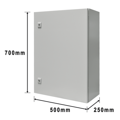 Gabinete de Acero IP66 Uso en Intemperie (500 x 700 x 250 mm) con Placa Trasera Interior Metálica y Compuerta Inferior Atornillable (Incluye Chapa y Llave T). - Imagen 3