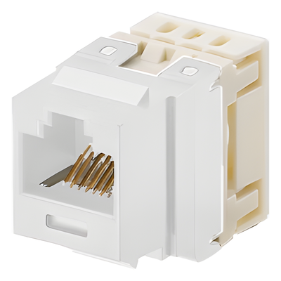 Jack Keystone / Cat 5e / RJ45 / Terminación 110 / T568A/B / 1 Puerto / Blanco