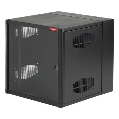 Gabinete AccessPlus  26 UR de Montaje en Pared de 19in, Rieles Numerados y Roscados #10-32, Puerta con Ventana de Seguridad, 600 mm de Ancho, 637 mm de Profundidad, Color Negro