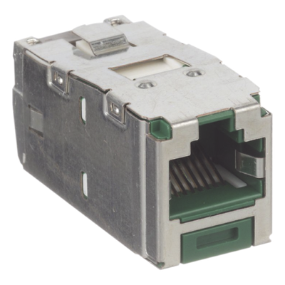 Conector Jack RJ45 Blindado, Estilo TG, Mini-Com, Categoría 6A, de 8 Posiciones y 8 Cables, Color Verde - Imagen 4